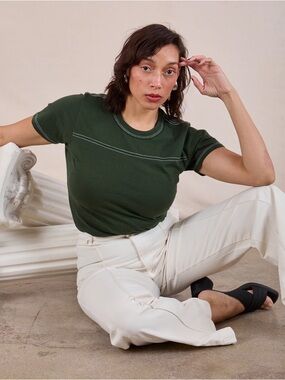 NWOT Big Bud Press Jr Varsity Tee - Swamp Green